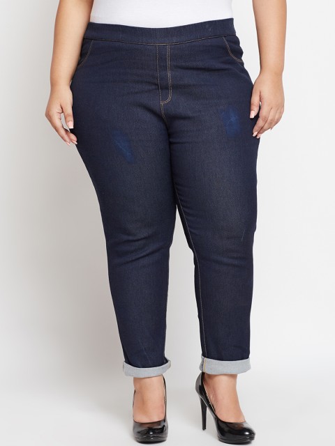 

NuBella Plus Size Women Navy Blue Slim Fit Jegging