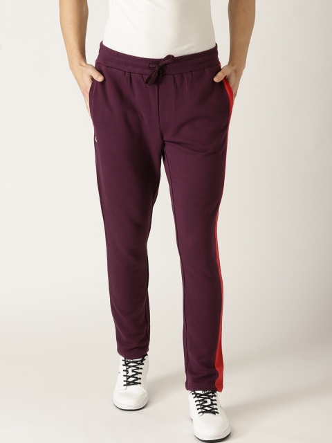 

United Colors of Benetton Men Burgundy Solid Straight Fit Track Pants