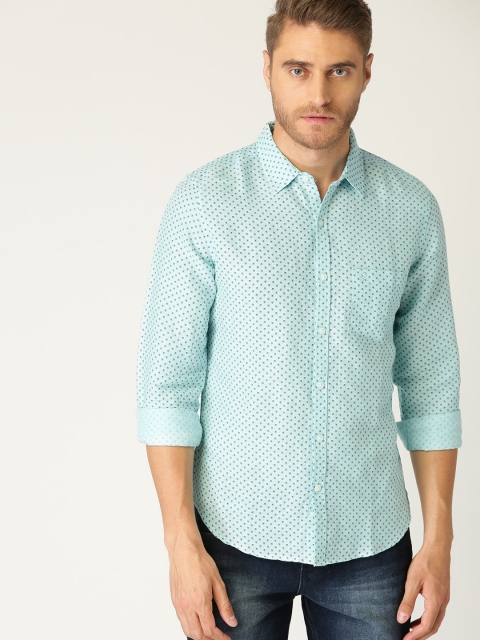 

United Colors of Benetton Men Blue Slim Fit Printed Casual Shirt