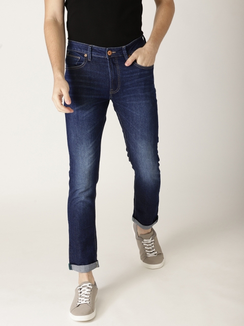 

United Colors of Benetton Men Navy Blue Skinny Fit Mid-Rise Clean Look Stretchable Jeans