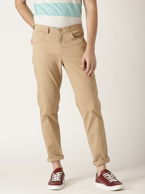

United Colors of Benetton Men Khaki Tapered Fit Solid Trousers