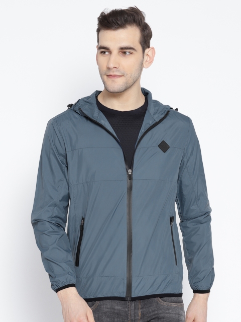 

People Men Blue Solid Tailored Jacket