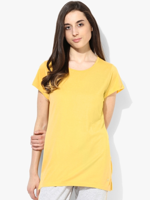 

Kanvin Women Yellow Solid Lounge Top KSS460-A