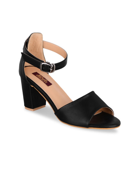 

SHUZ TOUCH Women Black Solid Sandals