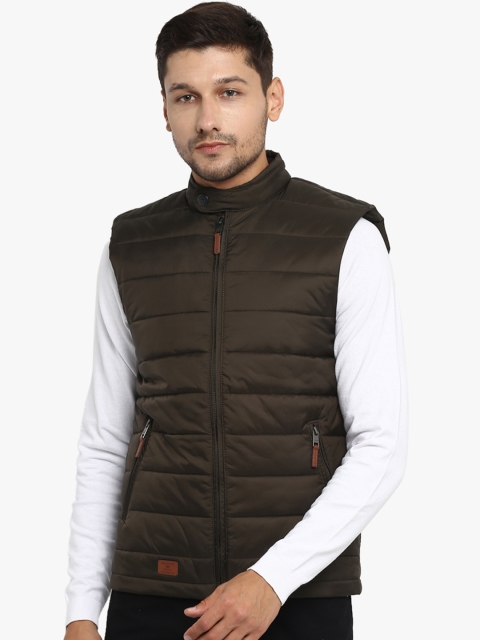 

Red Tape Men Olive Green Solid Padded Jacket