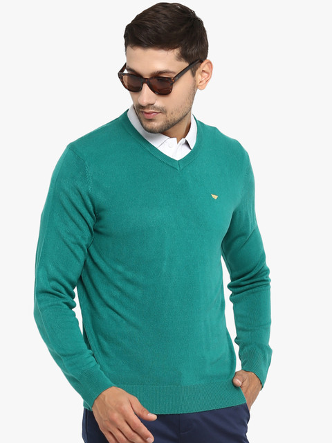 

Red Tape Men Green Solid Pullover