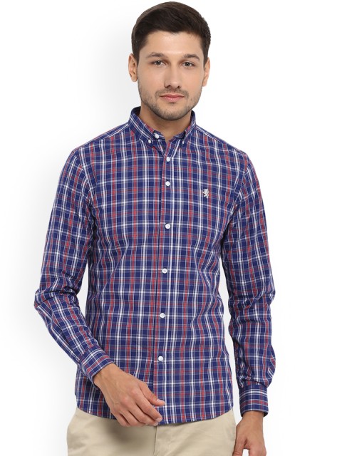 

Red Tape Men Navy Blue & Red Checked Casual Shirt