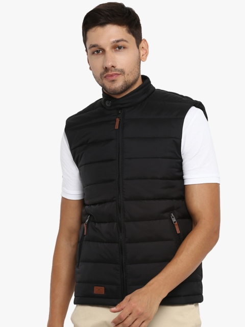 

Red Tape Men Black Solid Padded Jacket