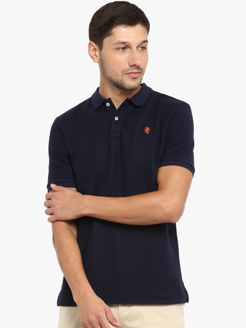 

Red Tape Men Navy Blue Solid Polo Collar T-shirt