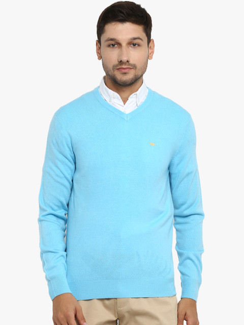 

Red Tape Men Blue Solid Pullover Sweater
