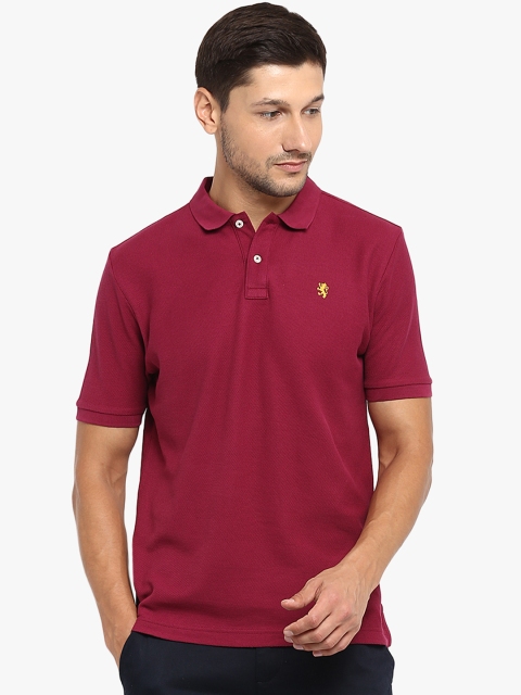 

Red Tape Men Burgundy Solid Polo Collar T-shirt