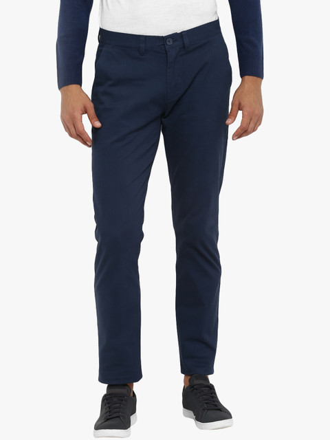 

Red Tape Men Navy Blue Slim Fit Solid Chinos