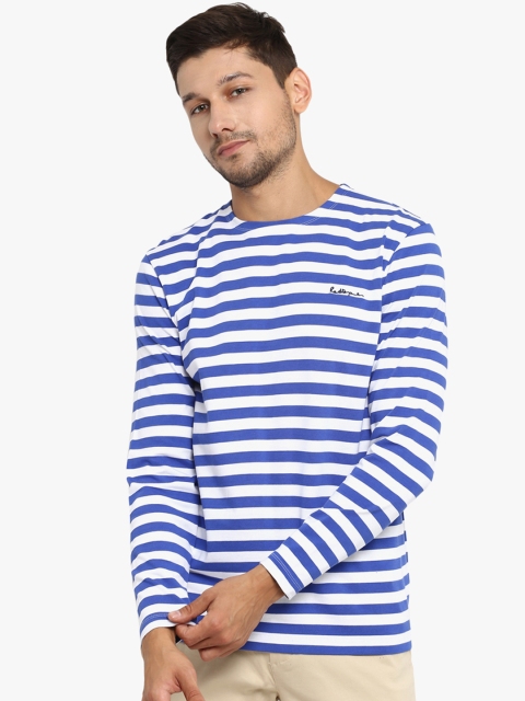 

Red Tape Men Blue Striped Round Neck T-shirt