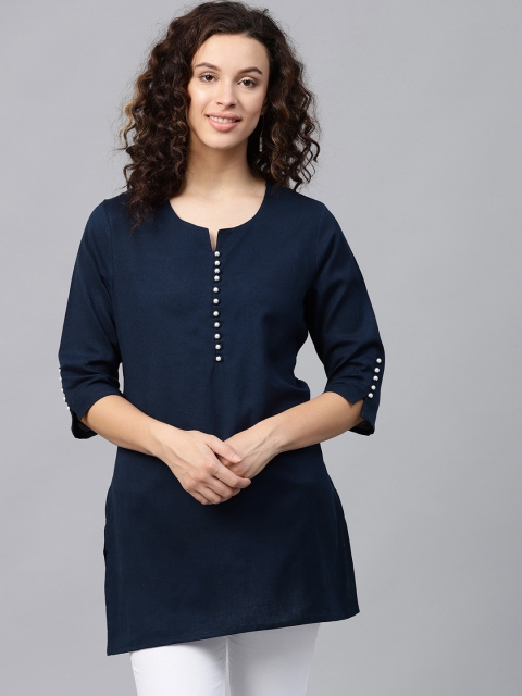 

Shree Navy Blue Solid Tunic