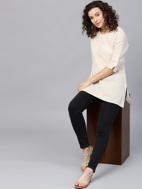 

Shree Beige Solid Tunic