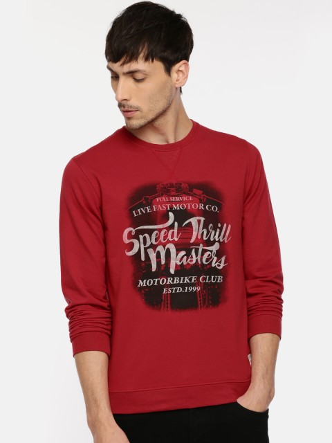 

Peter England Men Red Printed Sweatshirt