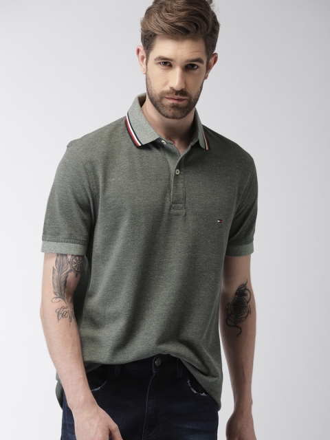 

Tommy Hilfiger Men Grey Solid Polo Collar T-shirt