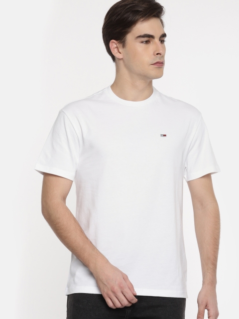 

Tommy Hilfiger Men White Solid Round Neck T-shirt
