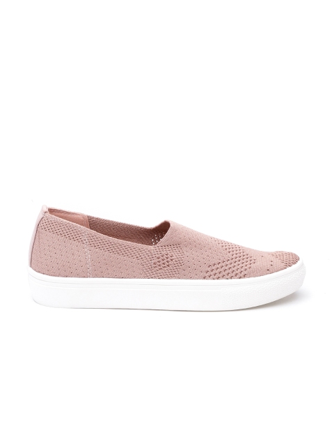 

ether Women Dusty Pink Woven Design Slip-On Sneakers