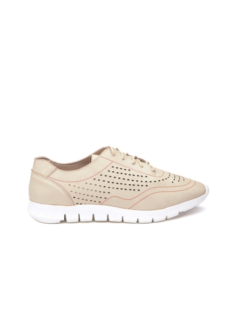 

ether Women Beige Sneakers with Laser Cuts