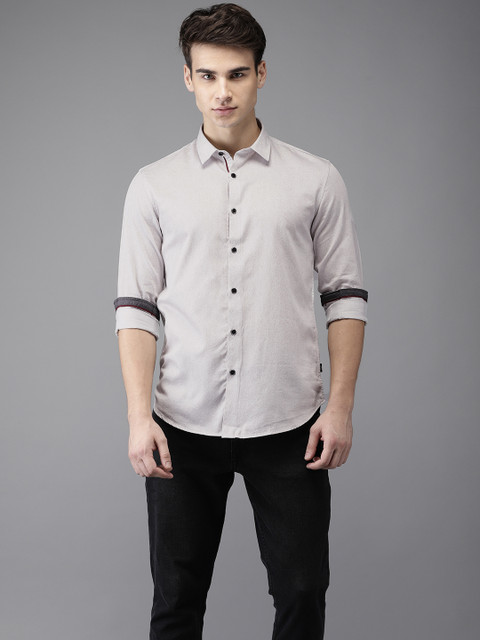 

Flying Machine Men Off-White Classic Regular Fit Printed Casual Shirt