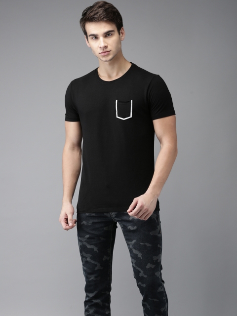 

Flying Machine Men Black Printed T-shirt