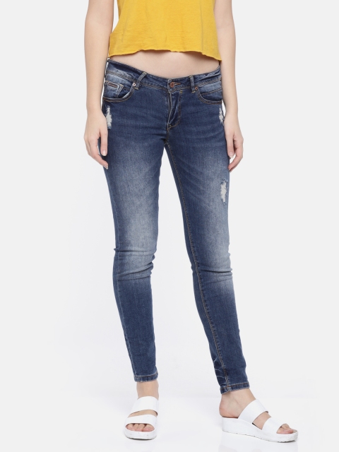 

ALCOTT Women Blue Slim Fit Mid-Rise Mildly Distressed Stretchable Jeans