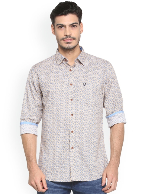 

Allen Solly Men Brown & Blue Slim Fit Printed Casual Shirt