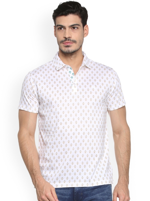 

Allen Solly Men White Printed Polo Collar T-shirt