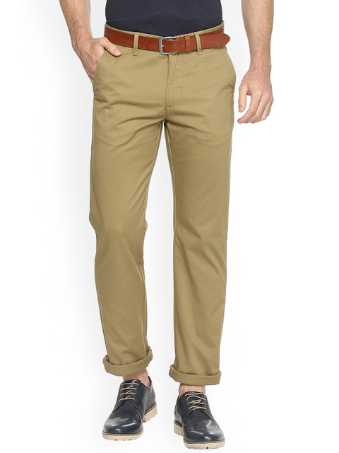 

Allen Solly Men Khaki Regular Fit Solid Chinos