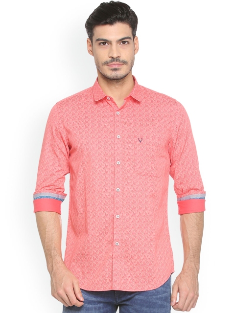 

Allen Solly Men Pink Slim Fit Printed Casual Shirt