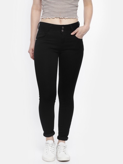 

Kraus Jeans Women K4014 Black Skinny Fit High-Rise Clean Look Stretchable Jeans