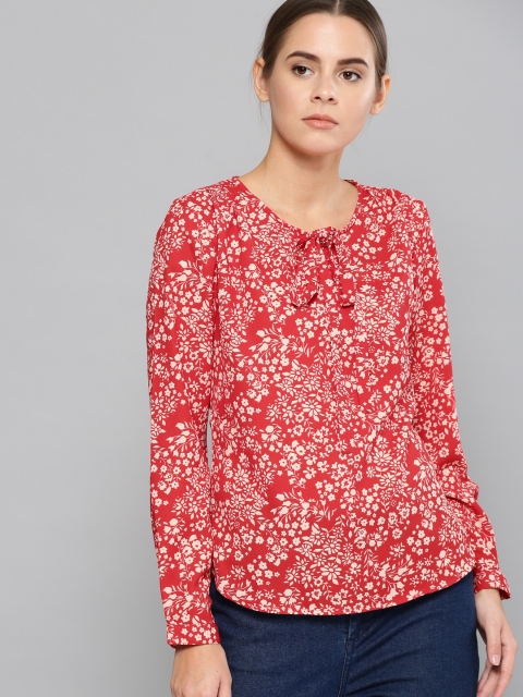 

Chemistry Women Red Printed Top