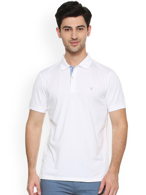 

Allen Solly Men White Solid Polo Collar T-shirt