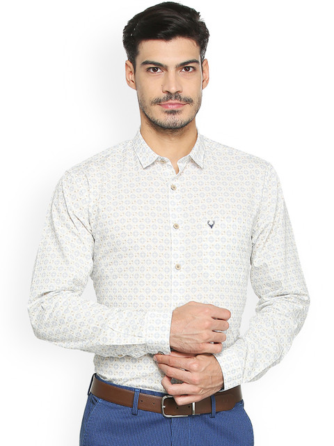 

Allen Solly Men White Slim Fit Printed Formal Shirt