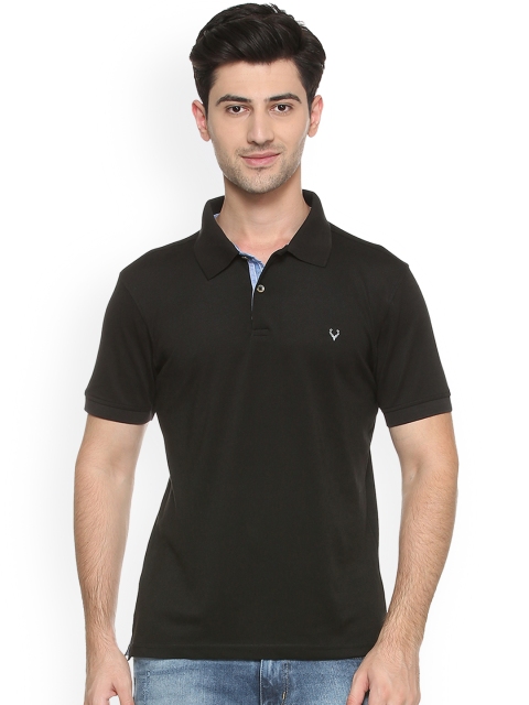 

Allen Solly Men Black Solid Polo Collar T-shirt