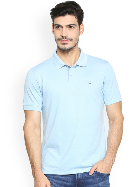 

Allen Solly Men Blue Solid Polo Collar T-shirt