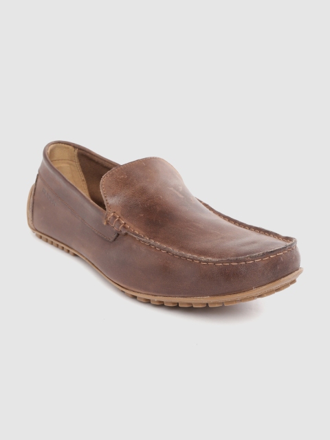 

Ruosh Men Brown Leather Solid Driving Shoes