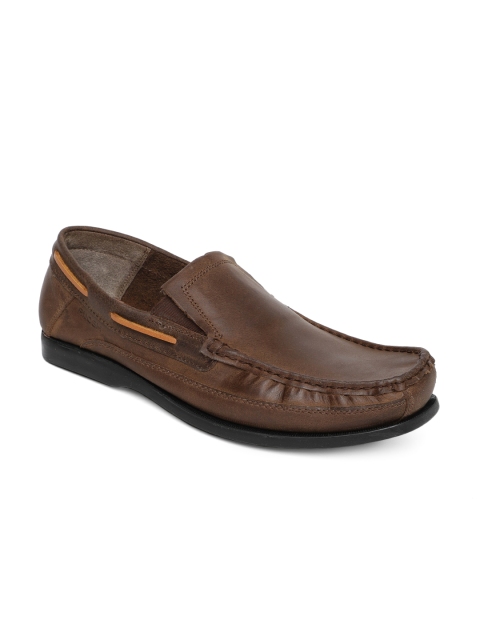 

Ruosh Men Brown Leather Boat Shoes
