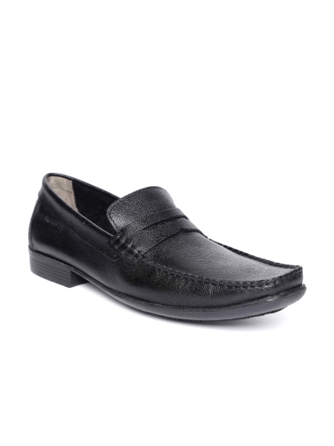 

Ruosh Men Black Leather Slip-Ons