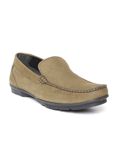 

Ruosh Men Olive Brown Leather Loafers