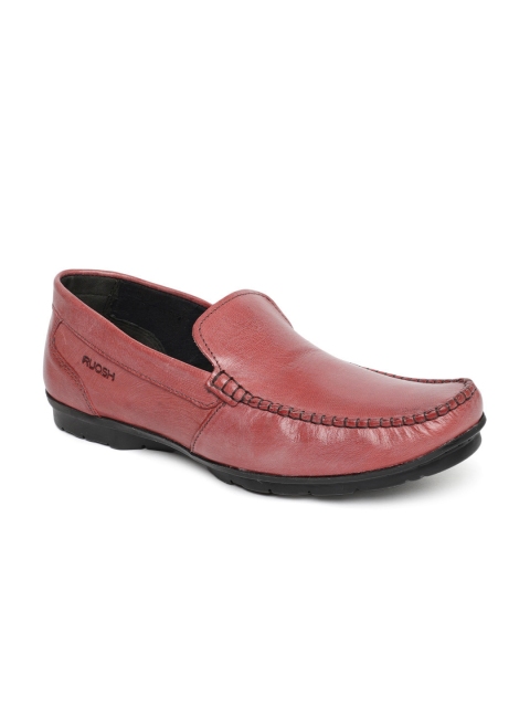 

Ruosh Men Red Leather Driving Loafers