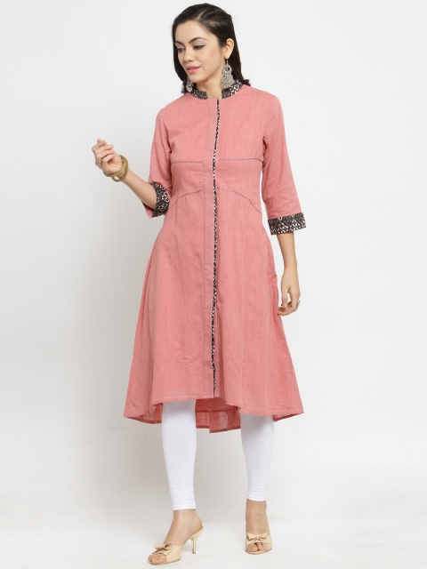 

Laabha Women Pink Solid A-Line Kurta