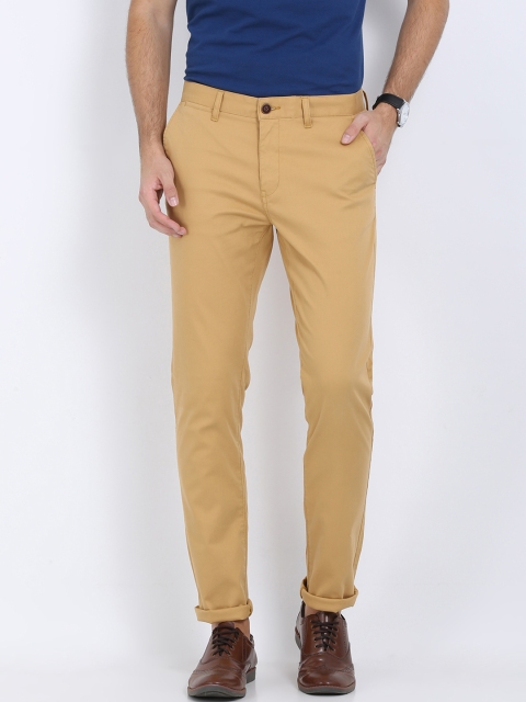 

Crocodile Men Khaki Slim Fit Solid Chinos