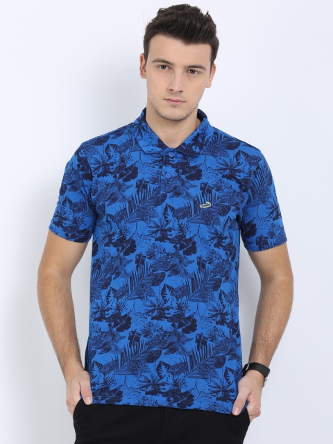 

Crocodile Men Blue Printed Polo Collar T-shirt