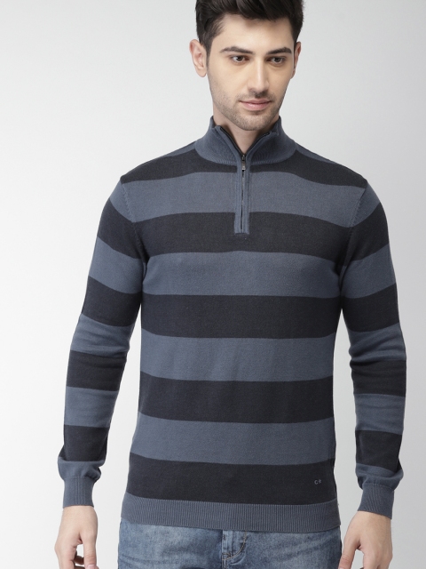 

Celio Men Blue Striped Pullover