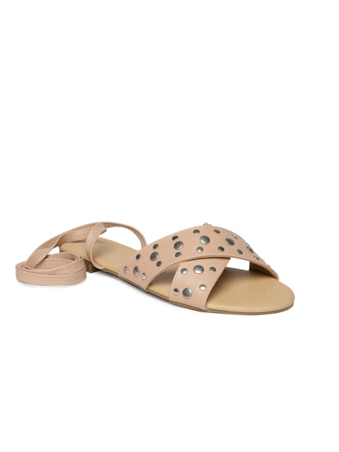 

Truffle Collection Women Beige Open Toe Flats