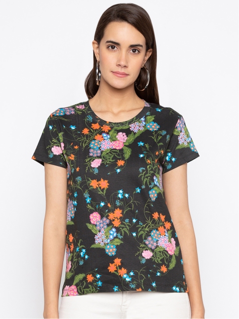 

Globus Women Black Printed Pure Cotton Top