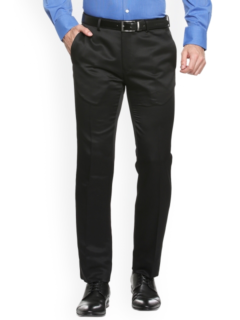 

V Dot Men Black Skinny Fit Solid Formal Trousers