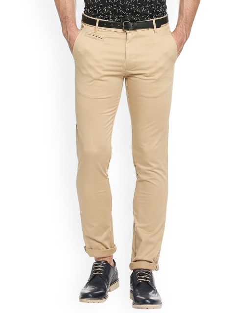 

V Dot Men Khaki Slim Fit Solid Chinos